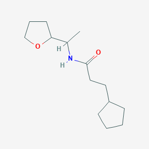 molecular formula C14H25NO2 B5395546 3-cyclopentyl-N-[1-(oxolan-2-yl)ethyl]propanamide 