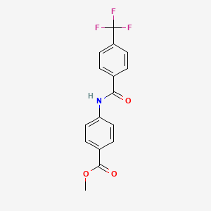 molecular formula C16H12F3NO3 B5395587 METHYL 4-[4-(TRIFLUOROMETHYL)BENZAMIDO]BENZOATE 
