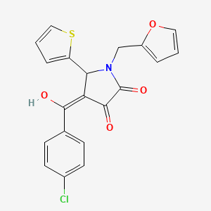 molecular formula C20H14ClNO4S B5395617 4-(4-Chlorobenzoyl)-1-(furan-2-ylmethyl)-3-hydroxy-5-(thiophen-2-yl)-1H-pyrrol-2(5H)-one 