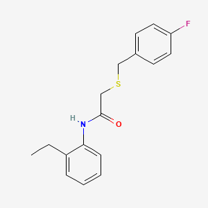 molecular formula C17H18FNOS B5395711 N-(2-ethylphenyl)-2-[(4-fluorophenyl)methylsulfanyl]acetamide 