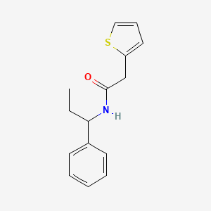 molecular formula C15H17NOS B5396117 N-(1-phenylpropyl)-2-(thiophen-2-yl)acetamide 