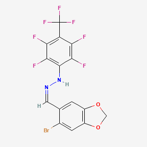 molecular formula C15H6BrF7N2O2 B5396124 (1Z)-1-[(6-BROMO-2H-1,3-BENZODIOXOL-5-YL)METHYLIDENE]-2-[2,3,5,6-TETRAFLUORO-4-(TRIFLUOROMETHYL)PHENYL]HYDRAZINE 