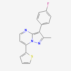 molecular formula C17H12FN3S B5396415 3-(4-FLUOROPHENYL)-2-METHYL-7-(THIOPHEN-2-YL)PYRAZOLO[1,5-A]PYRIMIDINE 