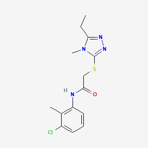 molecular formula C14H17ClN4OS B5396561 N-(3-chloro-2-methylphenyl)-2-[(5-ethyl-4-methyl-4H-1,2,4-triazol-3-yl)sulfanyl]acetamide 