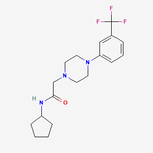 molecular formula C18H24F3N3O B5396577 N-cyclopentyl-2-{4-[3-(trifluoromethyl)phenyl]piperazin-1-yl}acetamide 