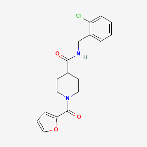 molecular formula C18H19ClN2O3 B5396629 N-[(2-chlorophenyl)methyl]-1-(furan-2-carbonyl)piperidine-4-carboxamide 