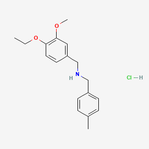 molecular formula C18H24ClNO2 B5396727 N-[(4-ethoxy-3-methoxyphenyl)methyl]-1-(4-methylphenyl)methanamine;hydrochloride 