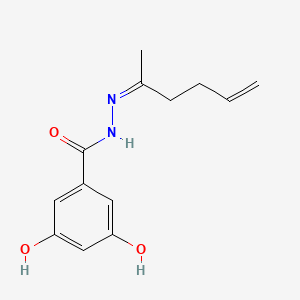molecular formula C13H16N2O3 B5397056 N-[(Z)-hex-5-en-2-ylideneamino]-3,5-dihydroxybenzamide 