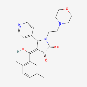 molecular formula C24H27N3O4 B5397079 (4E)-4-[(2,5-dimethylphenyl)-hydroxymethylidene]-1-(2-morpholin-4-ylethyl)-5-pyridin-4-ylpyrrolidine-2,3-dione 