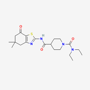 molecular formula C20H30N4O3S B5397651 N~4~-(5,5-dimethyl-7-oxo-4,5,6,7-tetrahydro-1,3-benzothiazol-2-yl)-N~1~,N~1~-diethylpiperidine-1,4-dicarboxamide 