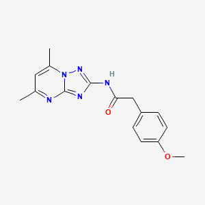 molecular formula C16H17N5O2 B5397857 N-{5,7-Dimethyl-[1,2,4]triazolo[1,5-A]pyrimidin-2-YL}-2-(4-methoxyphenyl)acetamide 