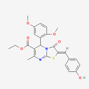 molecular formula C25H24N2O6S B5398242 ethyl (2Z)-5-(2,5-dimethoxyphenyl)-2-[(4-hydroxyphenyl)methylidene]-7-methyl-3-oxo-5H-[1,3]thiazolo[3,2-a]pyrimidine-6-carboxylate 