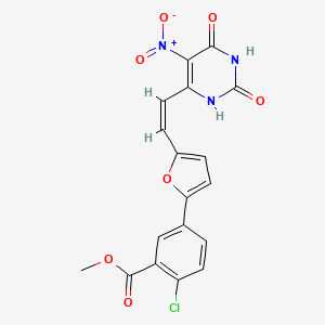 molecular formula C18H12ClN3O7 B5398291 methyl 2-chloro-5-{5-[(Z)-2-(5-nitro-2,6-dioxo-1,2,3,6-tetrahydropyrimidin-4-yl)ethenyl]furan-2-yl}benzoate 