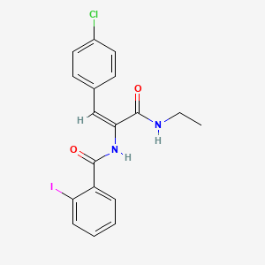 molecular formula C18H16ClIN2O2 B5398409 N-[(E)-1-(4-chlorophenyl)-3-(ethylamino)-3-oxoprop-1-en-2-yl]-2-iodobenzamide 