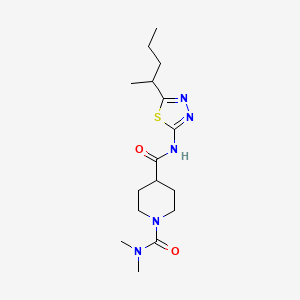 molecular formula C16H27N5O2S B5398525 N1,N1-DIMETHYL-N4-[5-(PENTAN-2-YL)-1,3,4-THIADIAZOL-2-YL]PIPERIDINE-1,4-DICARBOXAMIDE 
