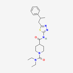 molecular formula C22H31N5O2S B5398582 N~1~,N~1~-diethyl-N~4~-[5-(2-phenylpropyl)-1,3,4-thiadiazol-2-yl]piperidine-1,4-dicarboxamide 