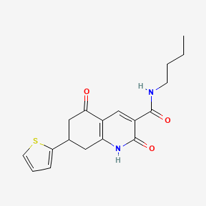 molecular formula C18H20N2O3S B5398618 N~3~-BUTYL-2,5-DIOXO-7-(2-THIENYL)-1,2,5,6,7,8-HEXAHYDRO-3-QUINOLINECARBOXAMIDE 