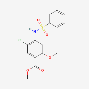 molecular formula C15H14ClNO5S B5398628 METHYL 4-BENZENESULFONAMIDO-5-CHLORO-2-METHOXYBENZOATE 