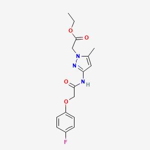 molecular formula C16H18FN3O4 B5398908 Ethyl 2-[3-[[2-(4-fluorophenoxy)acetyl]amino]-5-methylpyrazol-1-yl]acetate 