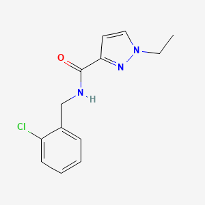 molecular formula C13H14ClN3O B5399053 N-[(2-CHLOROPHENYL)METHYL]-1-ETHYL-1H-PYRAZOLE-3-CARBOXAMIDE 