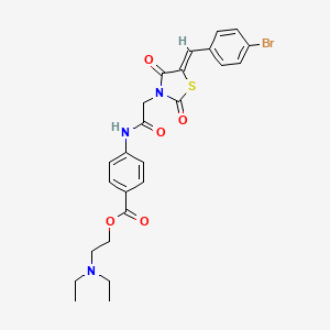 molecular formula C25H26BrN3O5S B5399072 2-(diethylamino)ethyl 4-[[2-[(5Z)-5-[(4-bromophenyl)methylidene]-2,4-dioxo-1,3-thiazolidin-3-yl]acetyl]amino]benzoate 