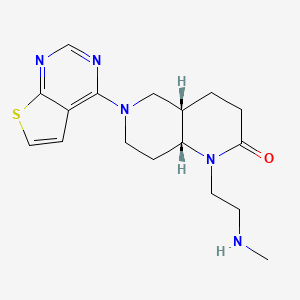 molecular formula C17H23N5OS B5399085 rel-(4aS,8aR)-1-[2-(methylamino)ethyl]-6-thieno[2,3-d]pyrimidin-4-yloctahydro-1,6-naphthyridin-2(1H)-one dihydrochloride 