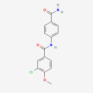 molecular formula C15H13ClN2O3 B5399090 N-[4-(aminocarbonyl)phenyl]-3-chloro-4-methoxybenzamide 
