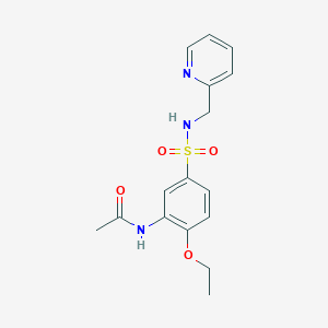 molecular formula C16H19N3O4S B5399561 N-(2-ETHOXY-5-{[(PYRIDIN-2-YL)METHYL]SULFAMOYL}PHENYL)ACETAMIDE 