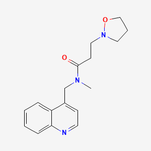 molecular formula C17H21N3O2 B5399759 N-methyl-3-(1,2-oxazolidin-2-yl)-N-(quinolin-4-ylmethyl)propanamide 