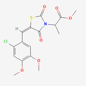 molecular formula C16H16ClNO6S B5399768 methyl 2-[(5E)-5-[(2-chloro-4,5-dimethoxyphenyl)methylidene]-2,4-dioxo-1,3-thiazolidin-3-yl]propanoate 