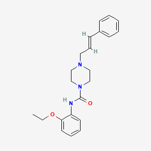 molecular formula C22H27N3O2 B5399827 N-(2-ethoxyphenyl)-4-[(2E)-3-phenylprop-2-en-1-yl]piperazine-1-carboxamide 