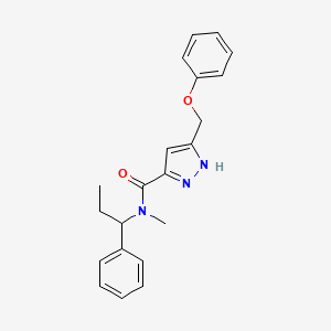 molecular formula C21H23N3O2 B5400240 N-methyl-5-(phenoxymethyl)-N-(1-phenylpropyl)-1H-pyrazole-3-carboxamide 