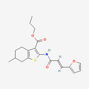 molecular formula C20H23NO4S B5400329 propyl 2-{[(2E)-3-(furan-2-yl)prop-2-enoyl]amino}-6-methyl-4,5,6,7-tetrahydro-1-benzothiophene-3-carboxylate 