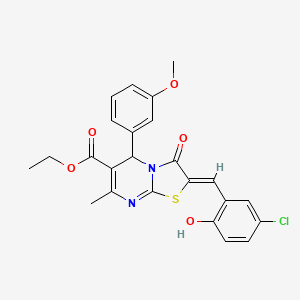 molecular formula C24H21ClN2O5S B5400456 ethyl (2Z)-2-[(5-chloro-2-hydroxyphenyl)methylidene]-5-(3-methoxyphenyl)-7-methyl-3-oxo-5H-[1,3]thiazolo[3,2-a]pyrimidine-6-carboxylate 