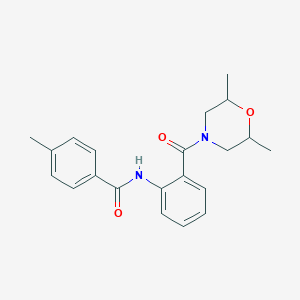 molecular formula C21H24N2O3 B5400491 N-{2-[(2,6-dimethylmorpholin-4-yl)carbonyl]phenyl}-4-methylbenzamide 