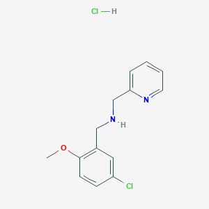 molecular formula C14H16Cl2N2O B5400525 N-[(5-chloro-2-methoxyphenyl)methyl]-1-pyridin-2-ylmethanamine;hydrochloride 