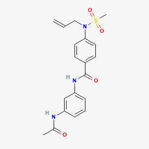 molecular formula C19H21N3O4S B5401082 N-[3-(acetylamino)phenyl]-4-[allyl(methylsulfonyl)amino]benzamide 