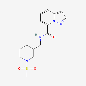 molecular formula C15H20N4O3S B5401234 N-[(1-methylsulfonylpiperidin-3-yl)methyl]pyrazolo[1,5-a]pyridine-7-carboxamide 