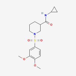molecular formula C17H24N2O5S B5401749 N-CYCLOPROPYL-1-(3,4-DIMETHOXYBENZENESULFONYL)PIPERIDINE-3-CARBOXAMIDE 