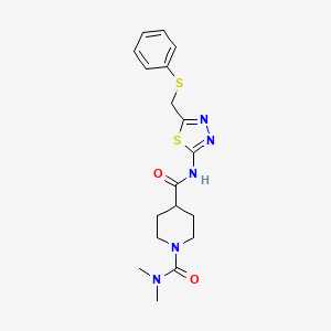 molecular formula C18H23N5O2S2 B5401870 N,N-DIMETHYL-N-{5-[(PHENYLSULFANYL)METHYL]-1,3,4-THIADIAZOL-2-YL}TETRAHYDRO-1,4(2H)-PYRIDINEDICARBOXAMIDE 