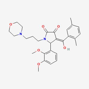 molecular formula C28H34N2O6 B5402143 (4E)-5-(2,3-dimethoxyphenyl)-4-[(2,5-dimethylphenyl)-hydroxymethylidene]-1-(3-morpholin-4-ylpropyl)pyrrolidine-2,3-dione 