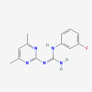 molecular formula C13H14FN5 B5402252 N'-(4,6-DIMETHYLPYRIMIDIN-2-YL)-N-(3-FLUOROPHENYL)GUANIDINE 