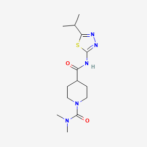 molecular formula C14H23N5O2S B5402268 N-(5-ISOPROPYL-1,3,4-THIADIAZOL-2-YL)-N,N-DIMETHYLTETRAHYDRO-1,4(2H)-PYRIDINEDICARBOXAMIDE 
