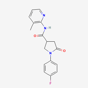 molecular formula C17H16FN3O2 B5402275 1-(4-fluorophenyl)-N-(3-methylpyridin-2-yl)-5-oxopyrrolidine-3-carboxamide 