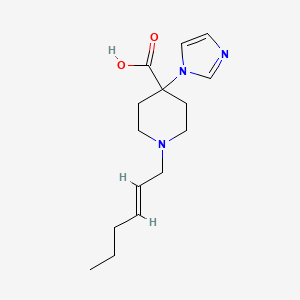 molecular formula C15H23N3O2 B5402298 1-[(E)-hex-2-enyl]-4-imidazol-1-ylpiperidine-4-carboxylic acid 