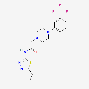 molecular formula C17H20F3N5OS B5402337 N-(5-ethyl-1,3,4-thiadiazol-2-yl)-2-{4-[3-(trifluoromethyl)phenyl]piperazin-1-yl}acetamide 