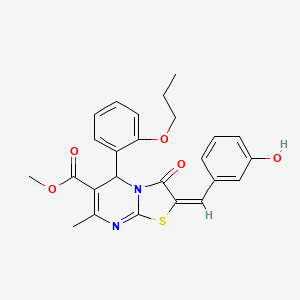 molecular formula C25H24N2O5S B5402507 methyl (2E)-2-[(3-hydroxyphenyl)methylidene]-7-methyl-3-oxo-5-(2-propoxyphenyl)-5H-[1,3]thiazolo[3,2-a]pyrimidine-6-carboxylate 