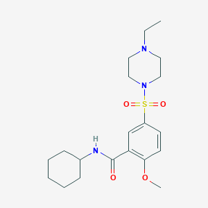 molecular formula C20H31N3O4S B5402803 N-cyclohexyl-5-(4-ethylpiperazin-1-yl)sulfonyl-2-methoxybenzamide 