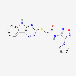 molecular formula C17H12N8O2S B5402821 N-[4-(1H-PYRROL-1-YL)-1,2,5-OXADIAZOL-3-YL]-2-{5H-[1,2,4]TRIAZINO[5,6-B]INDOL-3-YLSULFANYL}ACETAMIDE 