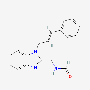 molecular formula C18H17N3O B5402931 N-({1-[(2E)-3-PHENYLPROP-2-EN-1-YL]-1H-1,3-BENZODIAZOL-2-YL}METHYL)FORMAMIDE 